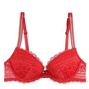 Chantelle Poppy Red Merci Underwire Lace Bra